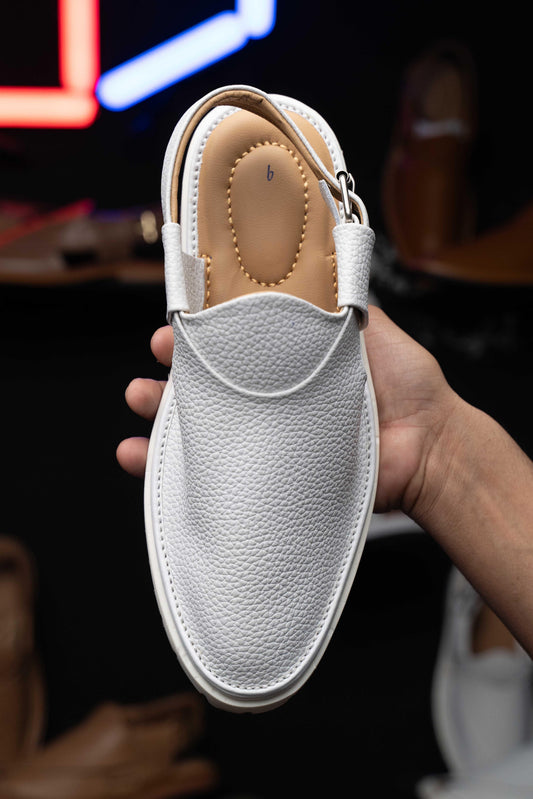 White Jeans Chappal Vibram sole - Upstreet Co