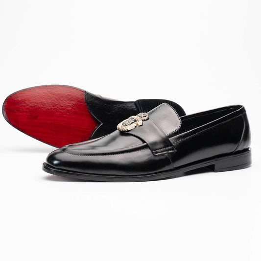 Premiuim leather loafers in black, billionairo loafers
