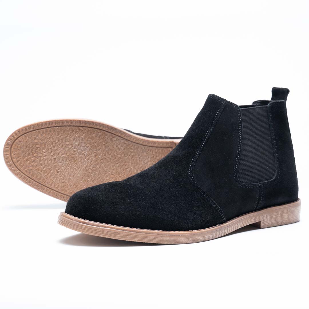 Black suede Chelsea boots — handmade, Upstreet Co