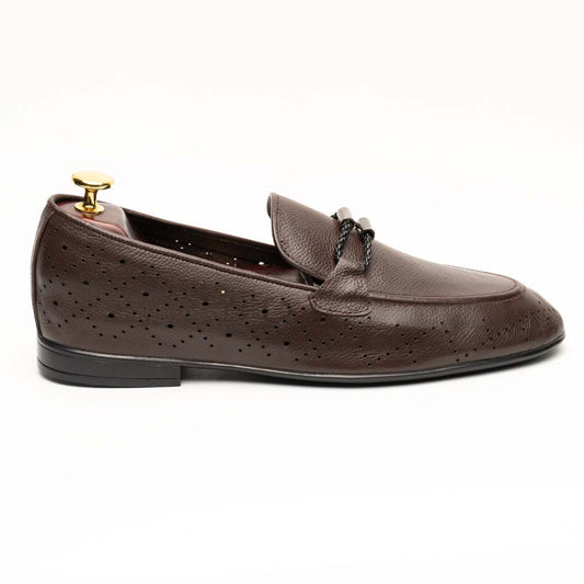 Feroggio brown leather loafers with bit strap — handmade, Upstreet Co