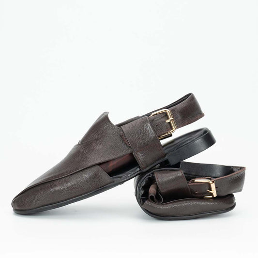 Foldable soft Peshawari chappal in brown — travel-ready handmade leather, Upstreet Co