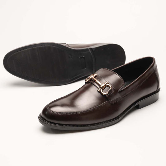 Horse-bit leather loafers in brown — handmade, Upstreet Co
