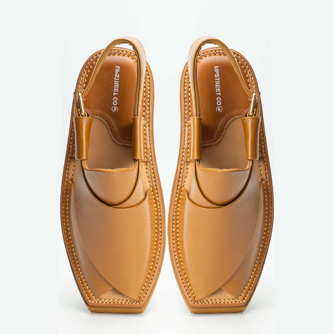 Ultra-lightweight Kaptan chappal in camel — handmade pure leather, Upstreet Co