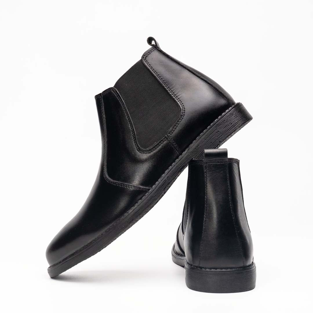 Black Leather Premium Chelsea Boots - US0031