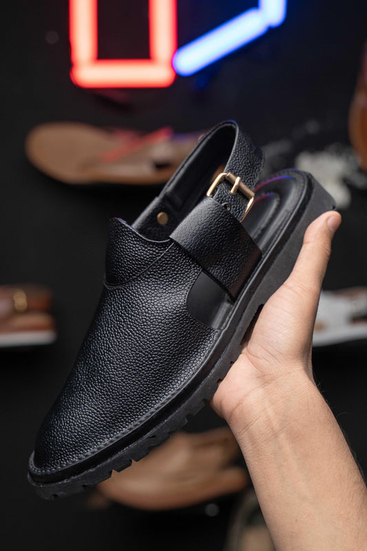 Black Jeans Chappal Vibram sole - Upstreet Co