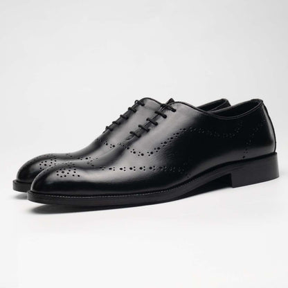 Black oxford brogue formal shoes — handmade leather, Upstreet Co