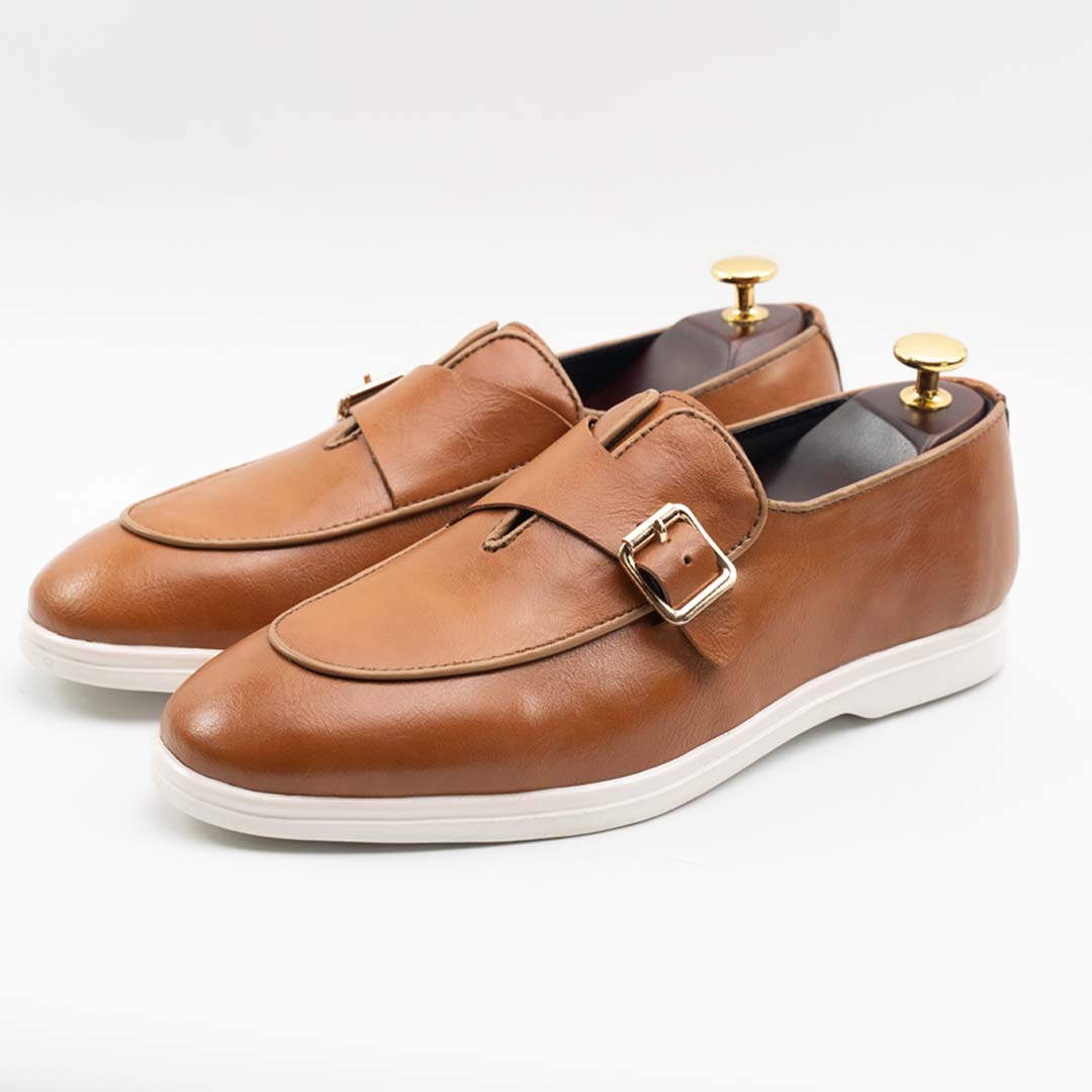 Mustard Monk strap Leather Slip-Ons – Luxury Soft Comfort - US0071