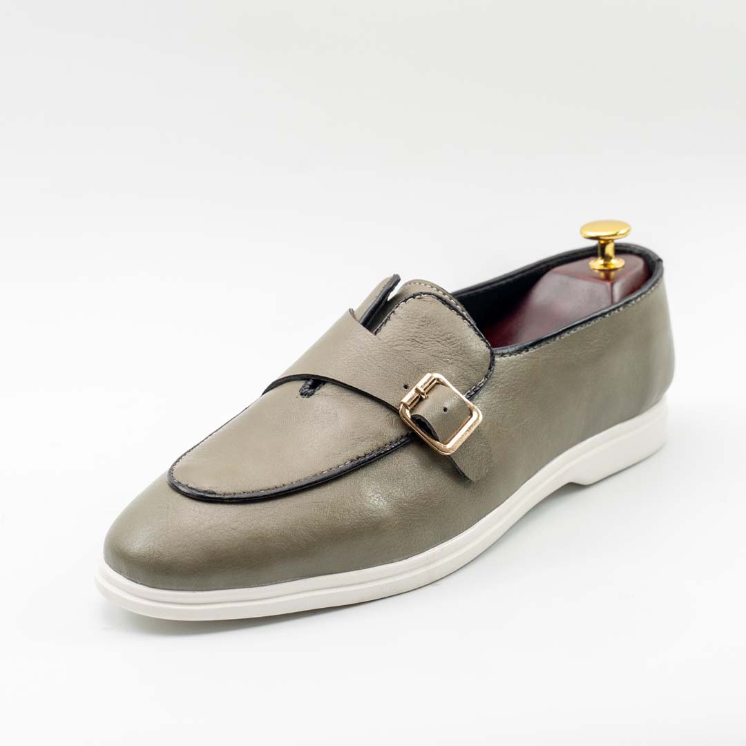 Pistachio monk strap leather slip-ons for men — handmade, Upstreet Co