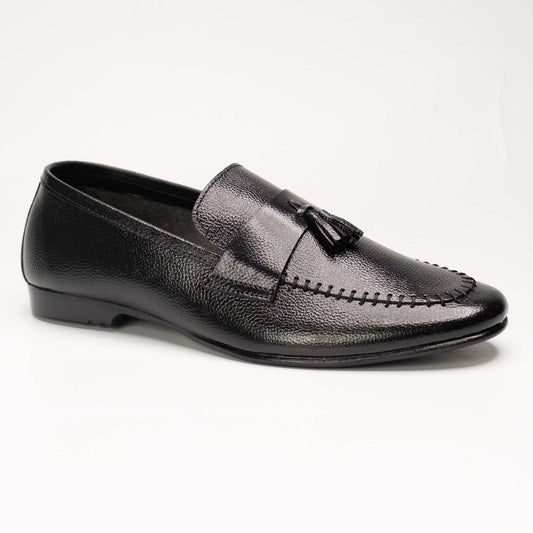 Men’s Pure Leather Black Tassel Loafers – US 1045
