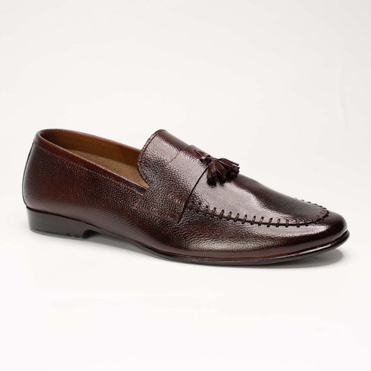 Men’s Pure Leather Brown Tassel Loafers – US 1046