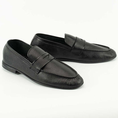 Ultra-light foldable leather slip-ons in black — handmade travel shoes, Upstreet Co