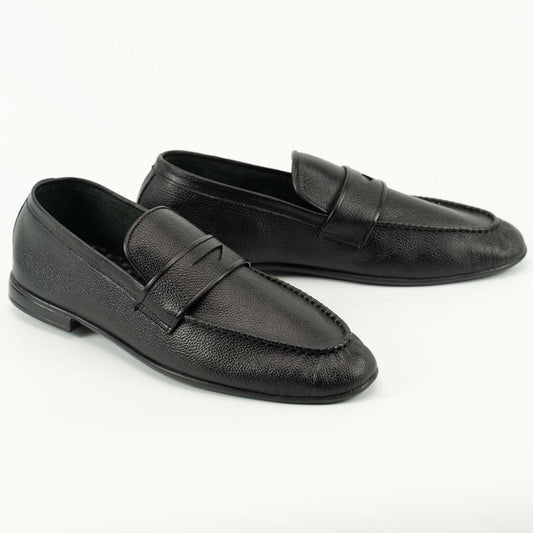 Ultra-light foldable leather slip-ons in black — handmade travel shoes, Upstreet Co