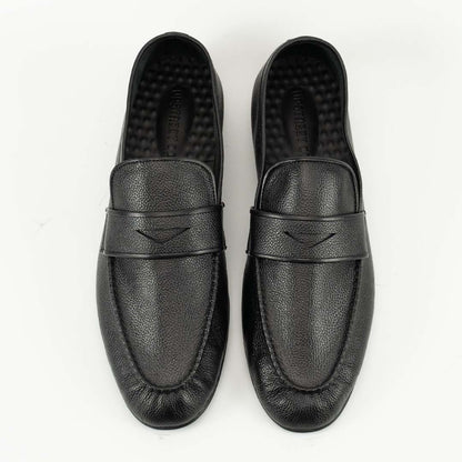 Ultra-light foldable leather slip-ons in black — handmade travel shoes, Upstreet Co
