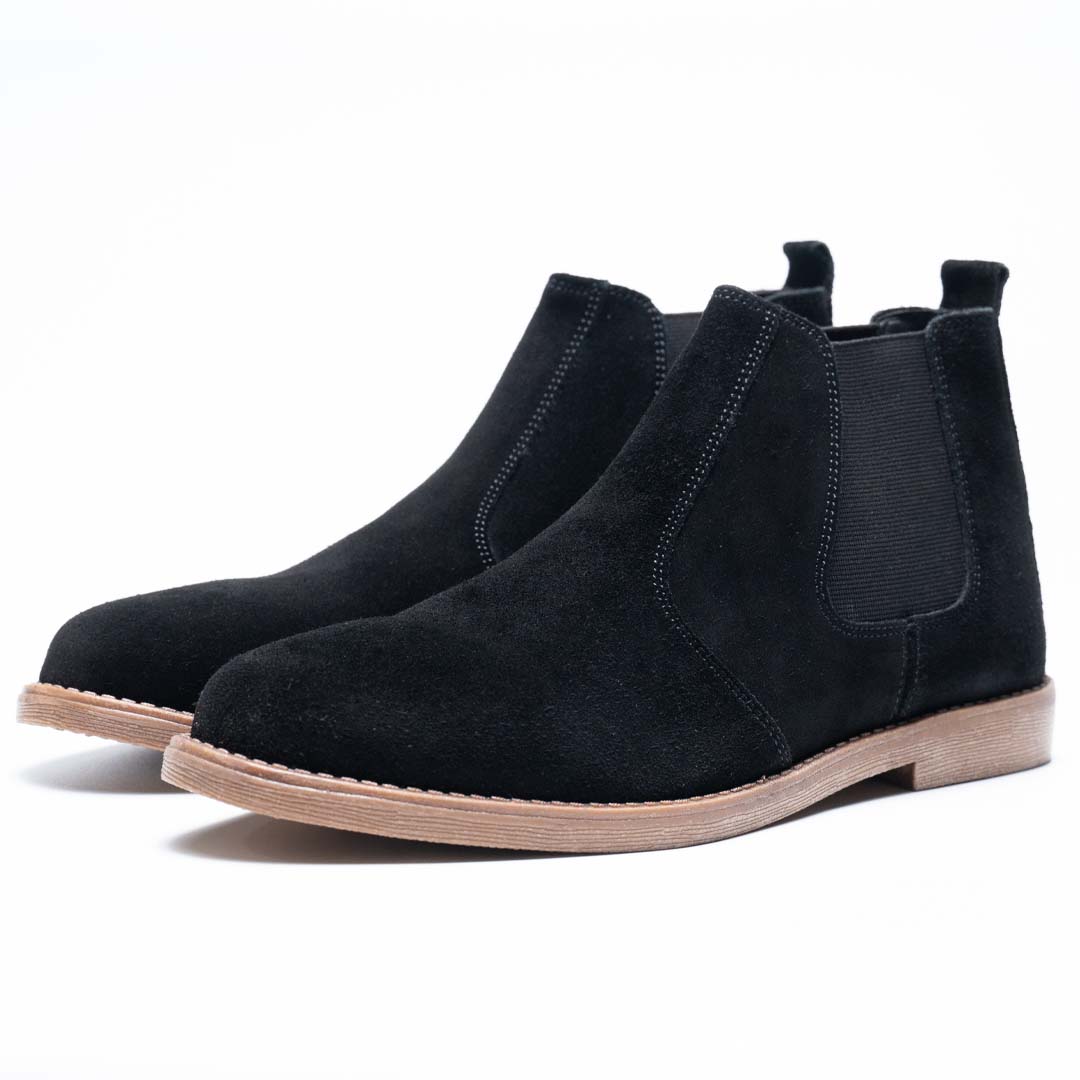 Black suede Chelsea boots — handmade, Upstreet Co