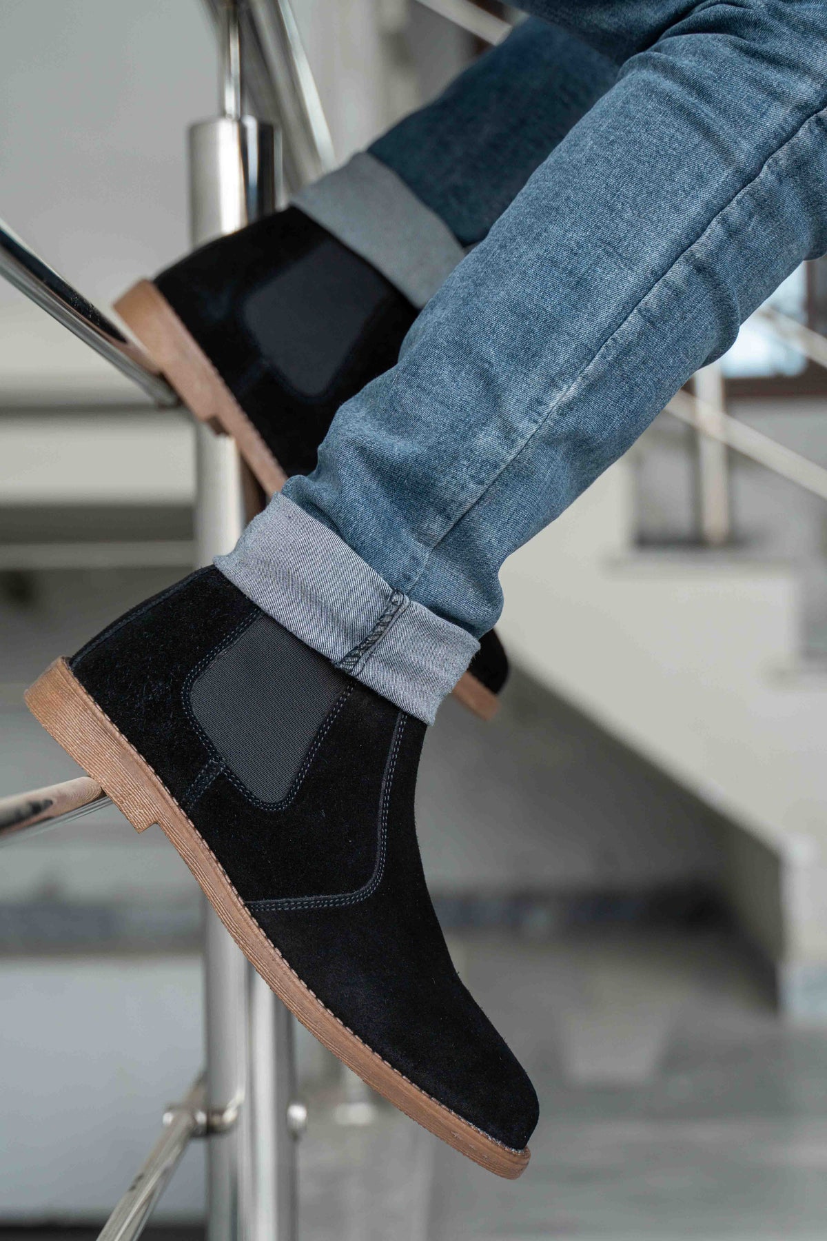 Black suede Chelsea boots — handmade, Upstreet Co