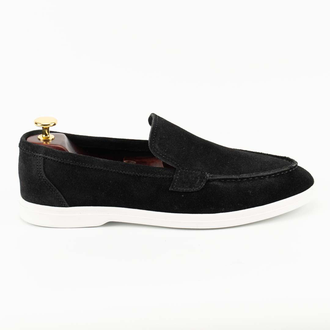 SoftTouch black suede loafers for men — handmade, Upstreet Co