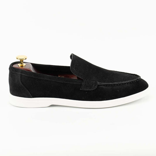 SoftTouch black suede loafers for men — handmade, Upstreet Co