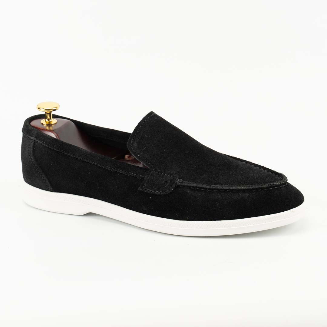 SoftTouch black suede loafers for men — handmade, Upstreet Co