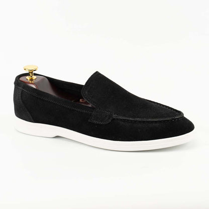SoftTouch black suede loafers for men — handmade, Upstreet Co