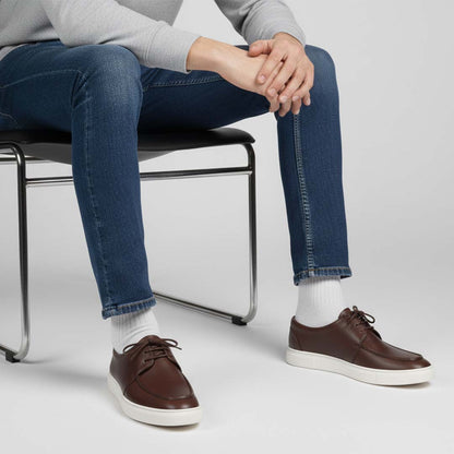 Brown classic leather sneakers for men — handmade everyday style, Upstreet Co