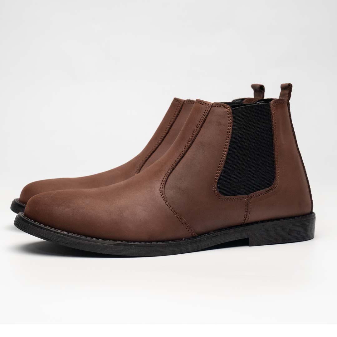 Brown Nubuck Premium Chelsea Boots - US0032