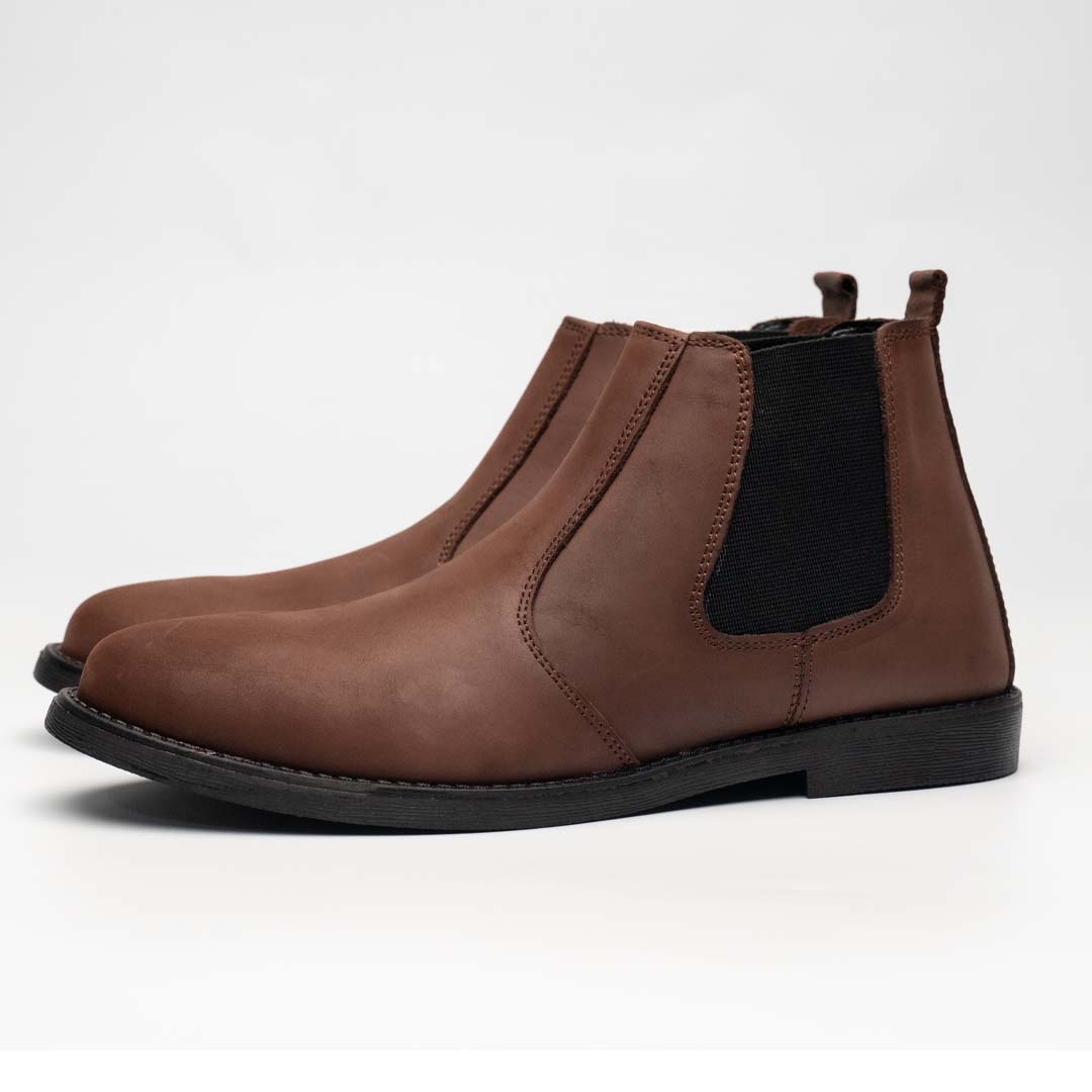 Brown nubuck Chelsea boots — handmade, Upstreet Co
