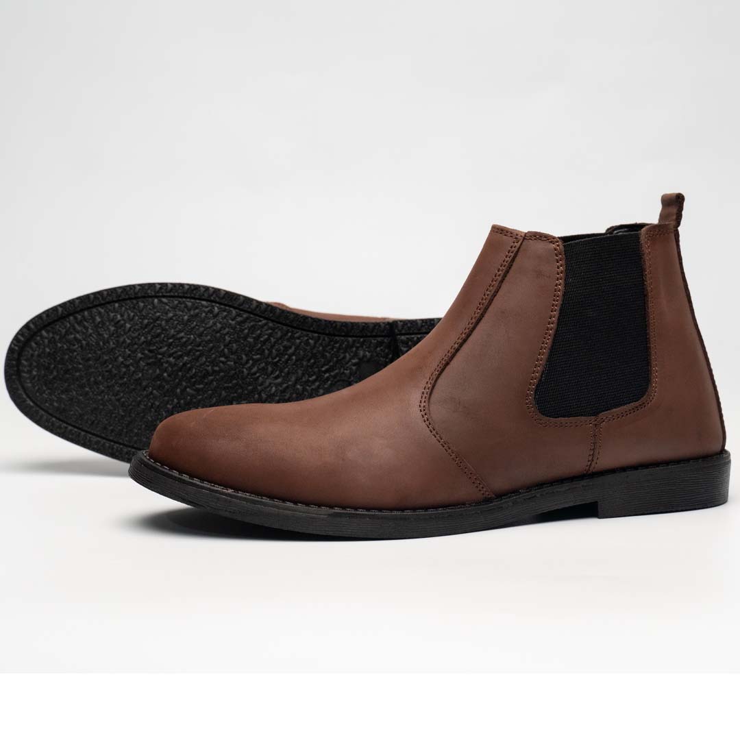 Brown Nubuck Premium Chelsea Boots - US0032