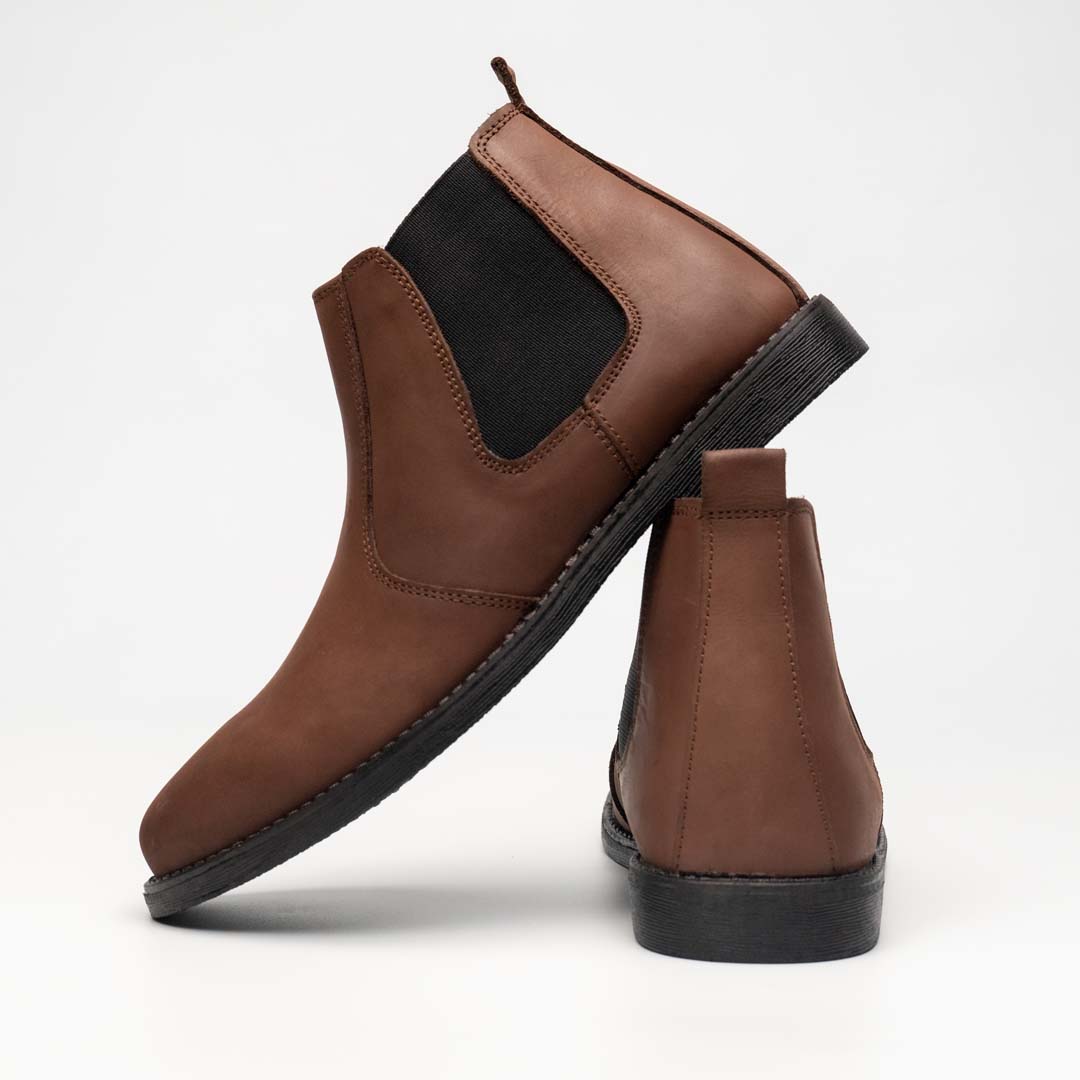 Brown Nubuck Premium Chelsea Boots - US0032