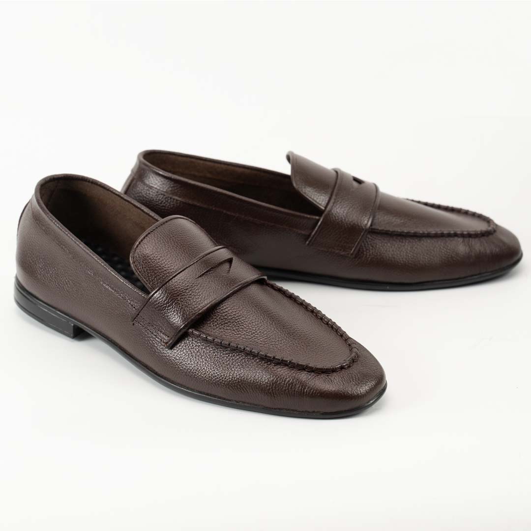 Ultra-light foldable leather slip-ons in brown — handmade travel shoes, Upstreet Co