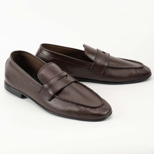 Ultra-light foldable leather slip-ons in brown — handmade travel shoes, Upstreet Co