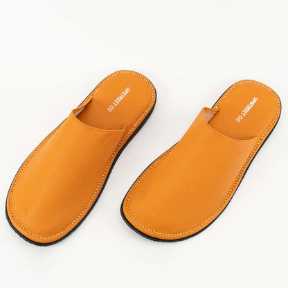 Close leather slippers in camel for men — ultra-soft handmade, Upstreet Co