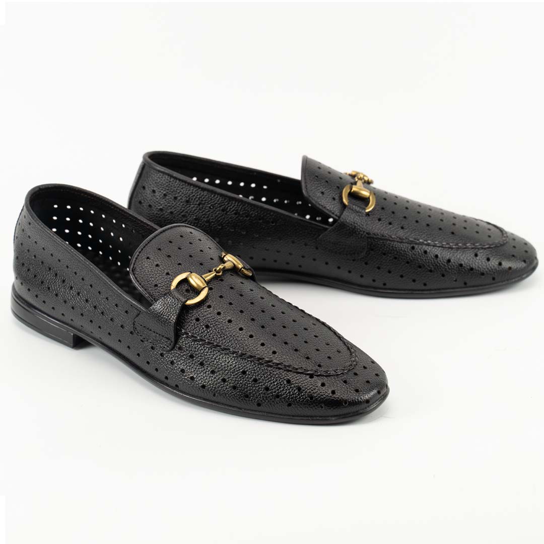 Breathe-Easy black leather loafers for men — breathable handmade, Upstreet Co