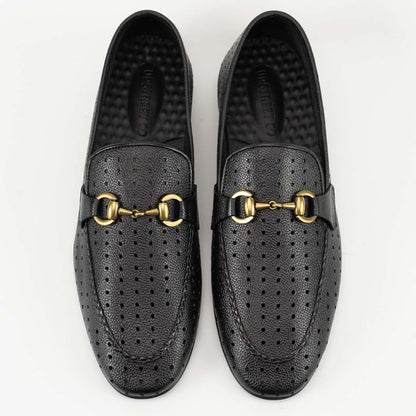 Breathe-Easy black leather loafers for men — breathable handmade, Upstreet Co