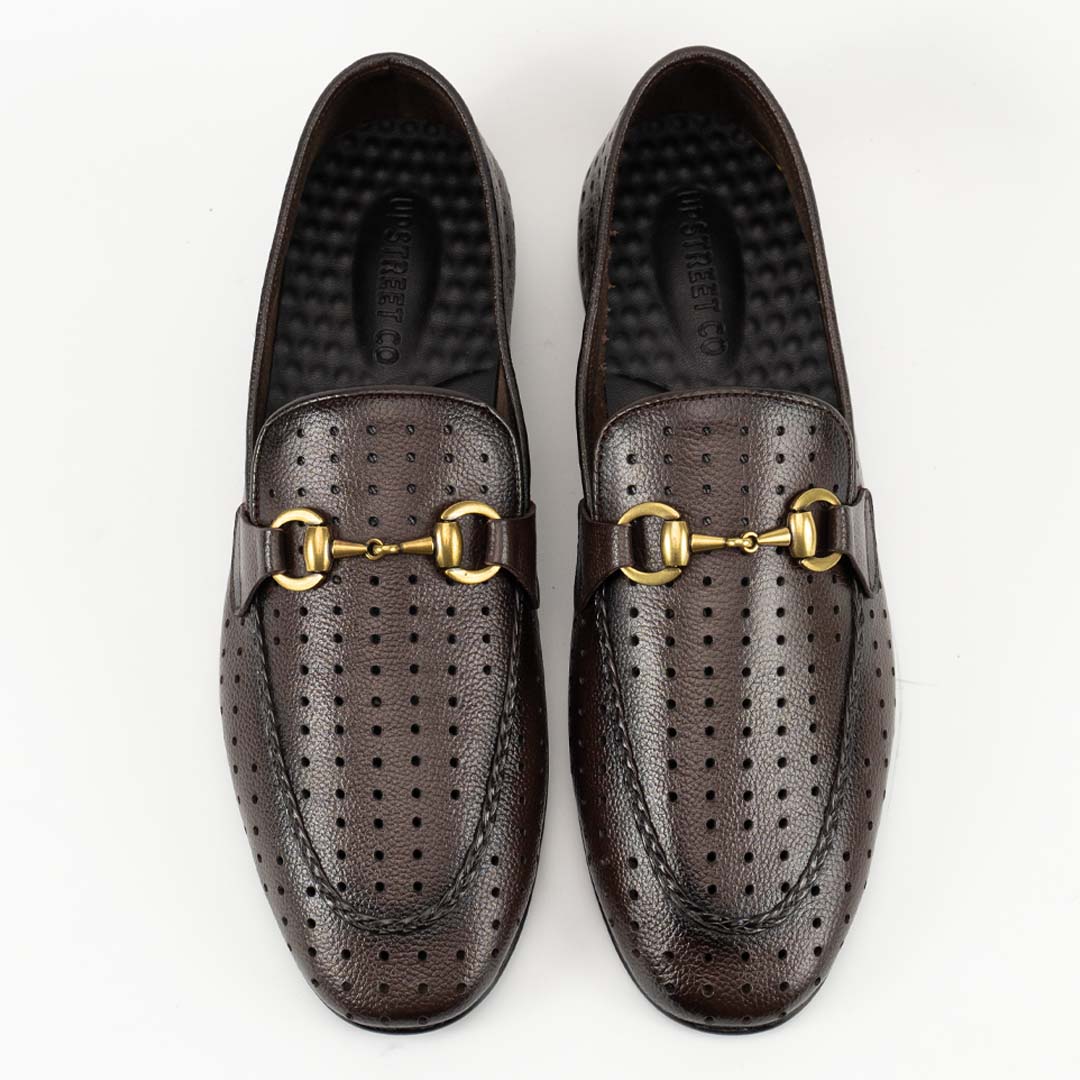 Breathe-Easy brown leather loafers for men — breathable handmade, Upstreet Co