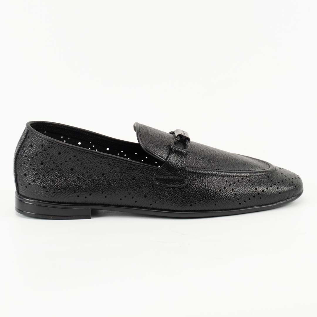 Feroggio Black Air Leather Loafers – All Day Comfort  - US0077