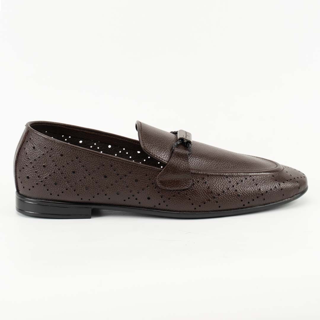 Feroggio Brown Air Leather Loafers – All Day Comfort - US0078