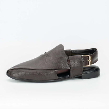 Foldable soft Peshawari chappal in brown — travel-ready handmade leather, Upstreet Co