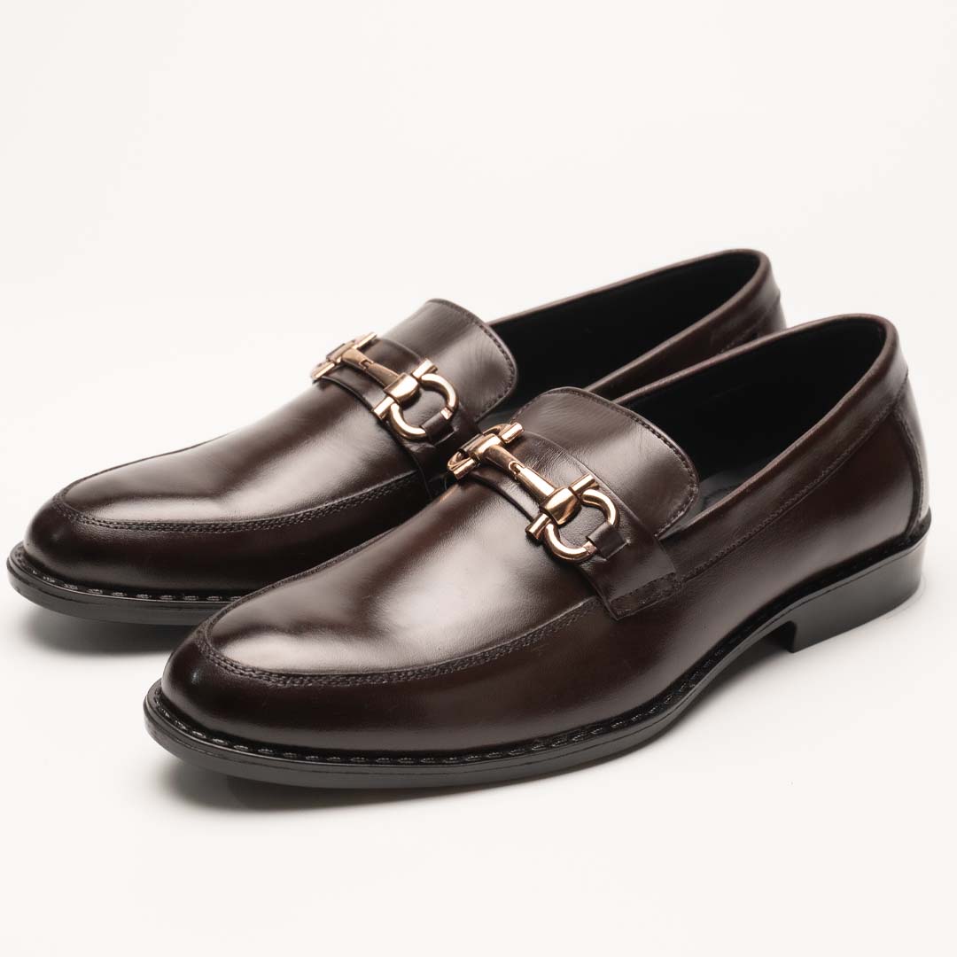 Horse-bit leather loafers in brown — handmade, Upstreet Co