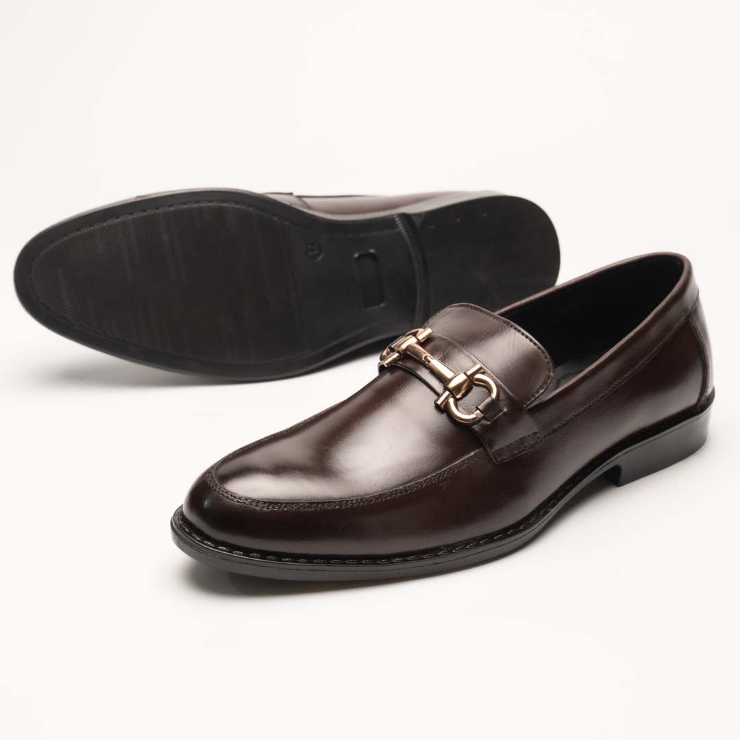 Horse-bit leather loafers in brown — handmade, Upstreet Co