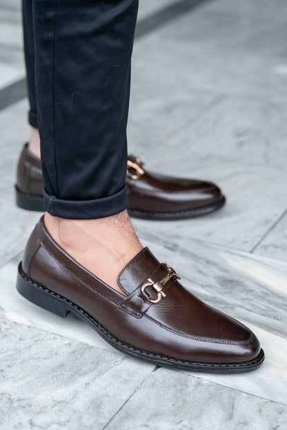 Horse-bit leather loafers in brown — handmade, Upstreet Co