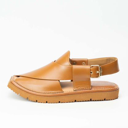 Ultra-lightweight Kaptan chappal in camel — handmade pure leather, Upstreet Co