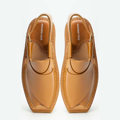 Ultra-lightweight Kaptan chappal in camel — handmade pure leather, Upstreet Co