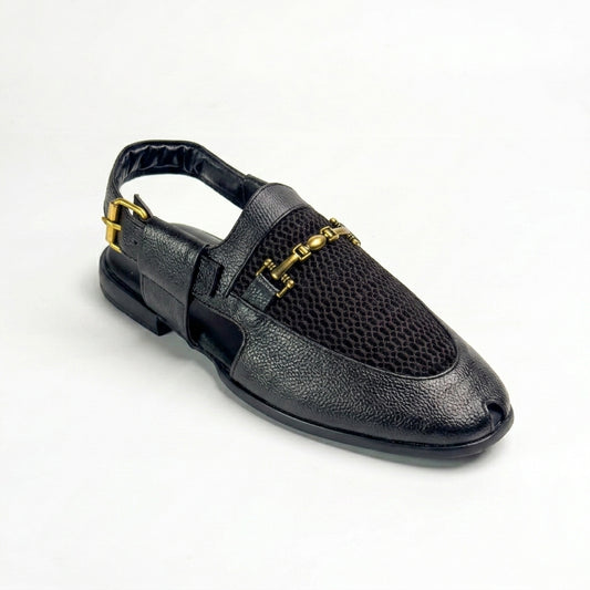 Ultra-soft breathable mesh sandal in black for men — handmade, Upstreet Co
