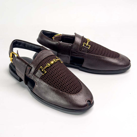 Ultra-soft breathable mesh sandal in brown for men — handmade, Upstreet Co
