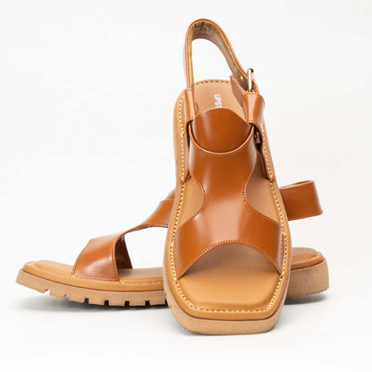 Panjedar soft Peshawari chappal in camel — five-strap handmade leather, Upstreet Co