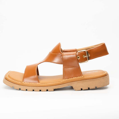 Panjedar soft Peshawari chappal in camel — five-strap handmade leather, Upstreet Co