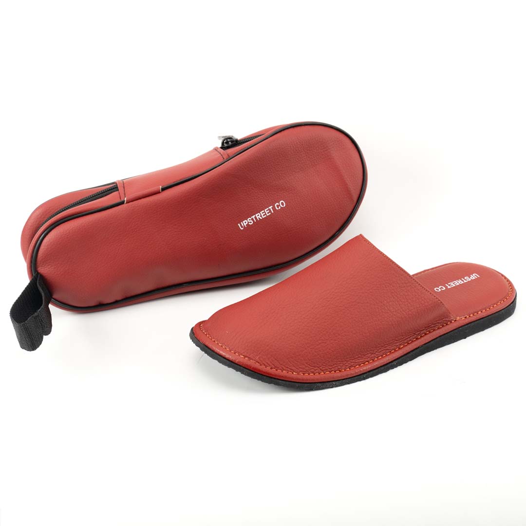 Terracotta Tan Leather Slippers  –  Ultra soft Support for All Day- US0082