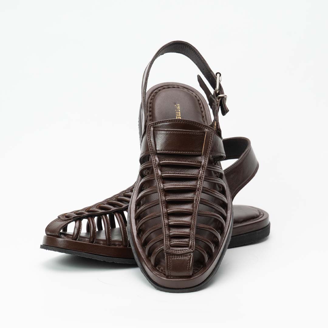 Handmade leather summer sandal for men in brown — Upstreet Co, Pakistan