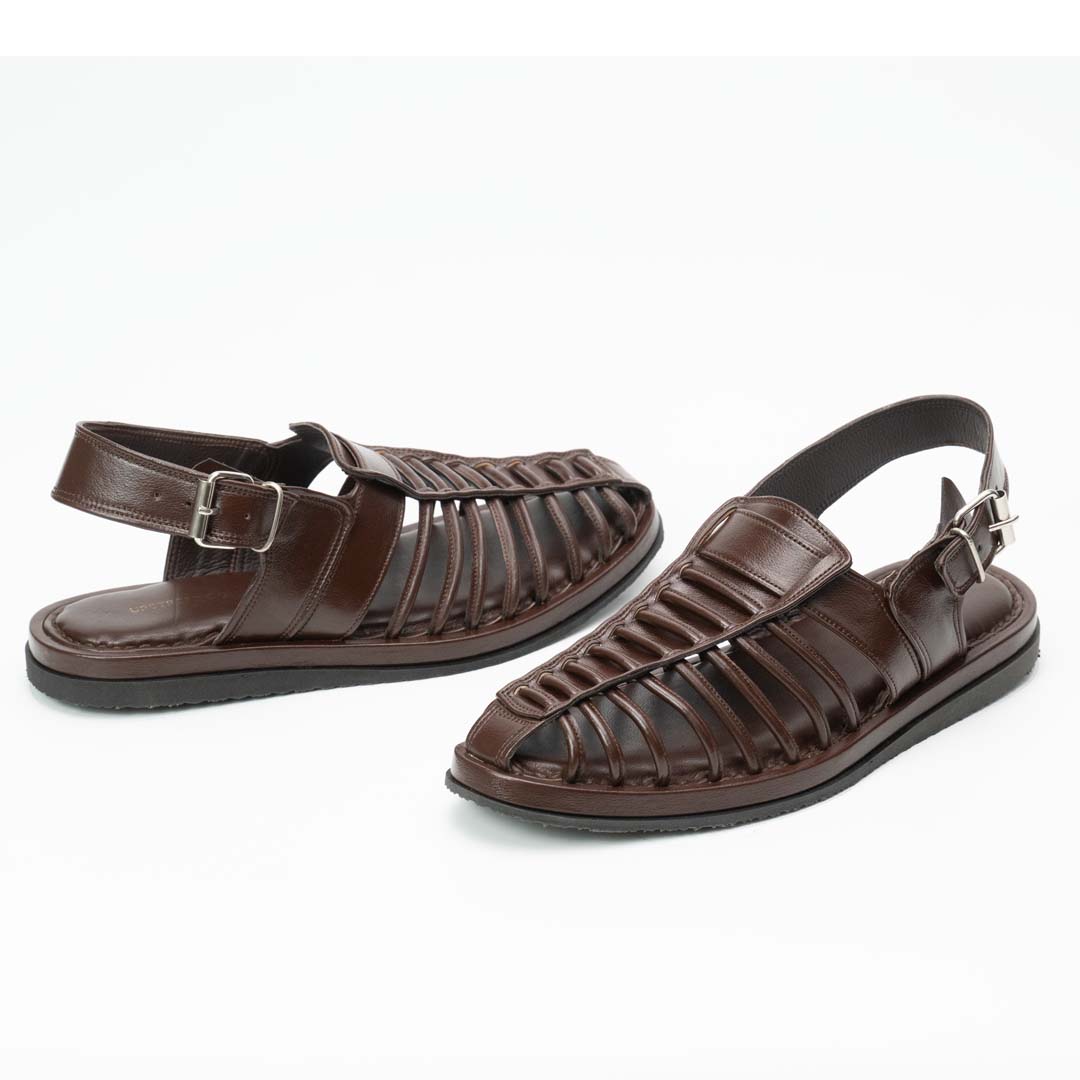Handmade leather summer sandal for men in brown — Upstreet Co, Pakistan