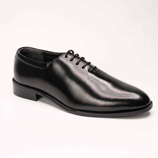 Men’s Black Plain-Toe Formal Lace-Up Shoes – US 1026